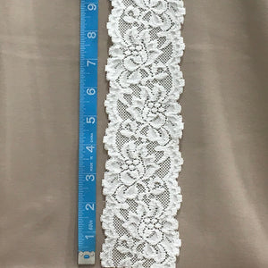 Trim Lace / Sweet Floral White - Sold by the half yard