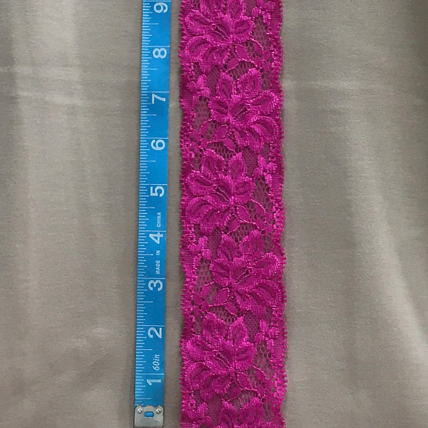 Trim Lace / Summer Garden Magenta - Sold by the half yard