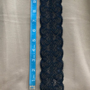 Trim Lace / Sugar Swirls Navy - Sold by the half yard