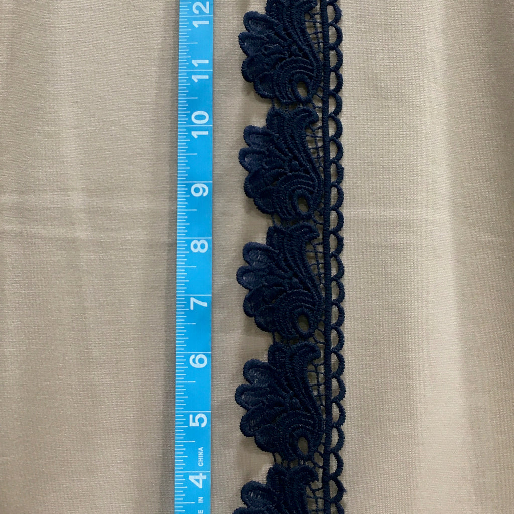 Trim Lace / Shells Aplenty Navy - Sold by the half yard