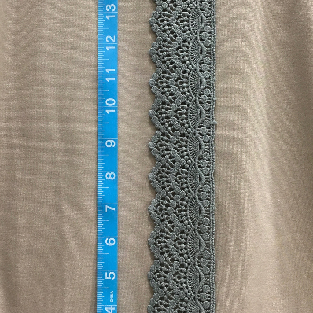 Trim Lace / French Scallop Gray - Sold by the half yard