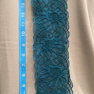 Trim Lace / Sunflowers Teal - Sold by the half yard
