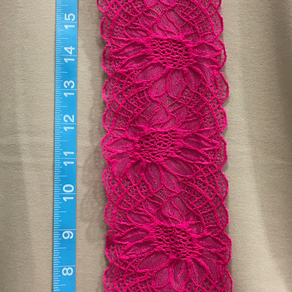 Trim Lace / Sunflowers Pink - Sold by the half yard