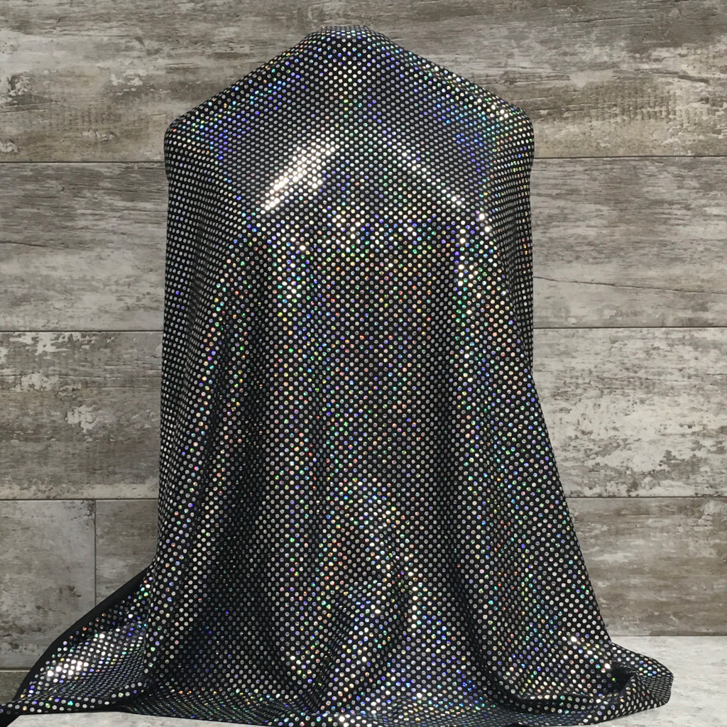 Swimwear / Reflective Rainbow Dots  - Sold by the half yard