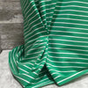 Stretch Denim /  Green Stripe -sold by the half yard