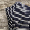 Stretch Denim /  Navy Stripe -sold by the half yard