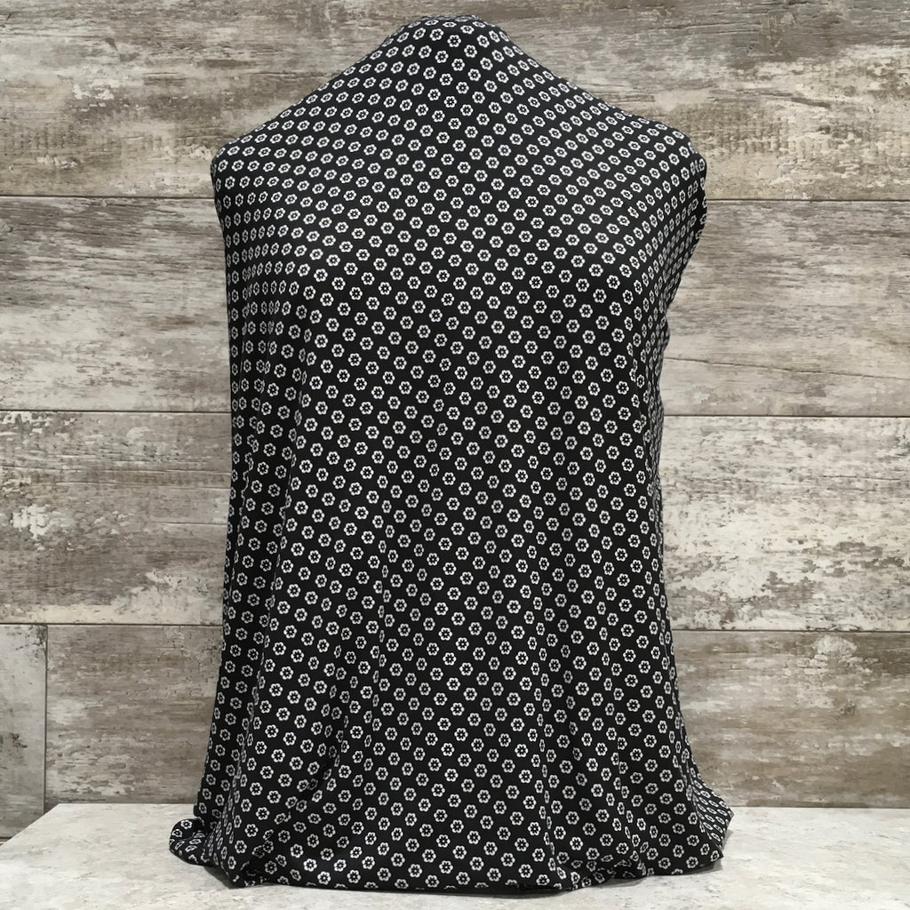DBP Flower Dot  - Black and White | Sold by half yard