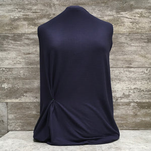 Narrow Ribbed Navy DBP| Sold by half yard