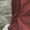 Ponte DE Roma - Cranberry + Ivory - Horizontal Stripe | Sold by the half yard