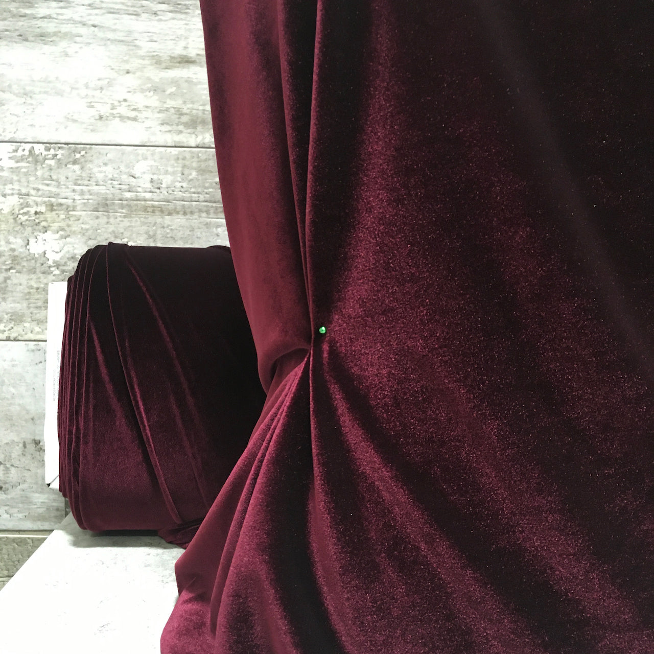 Stretch Panne Velvet Velour Red, Fabric by the Yard