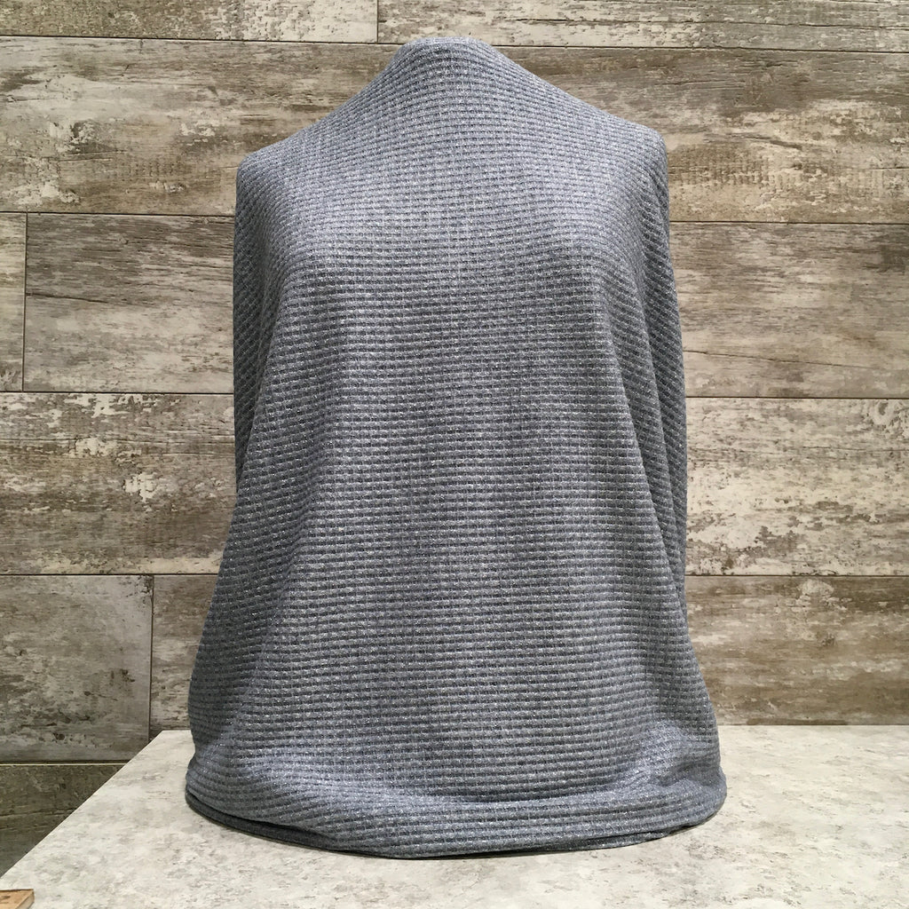 Ribbed Waffle Knit  - Light Blue | Sold by half yard
