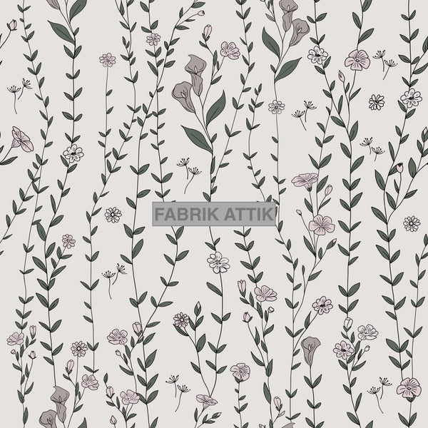Flowering Vine ~ Green (sold by the half yard)