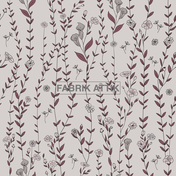Flowering Vine ~ Burgundy (sold by the half yard)