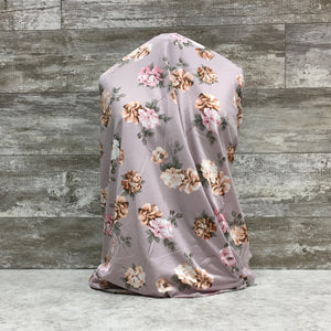 French Terry Whimsical on Mauve FT | Sold by the half yard