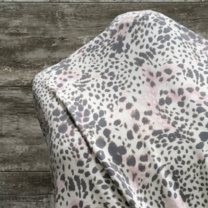 French Terry / Frost Pink Leopard | Sold by the half yard