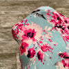 Rayon Knit Fabulous Floral on Aqua Blue l Sold by the half yard