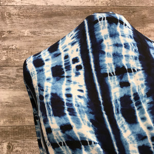 Rayon Knit Tie Dye on Teal l Sold by the half yard
