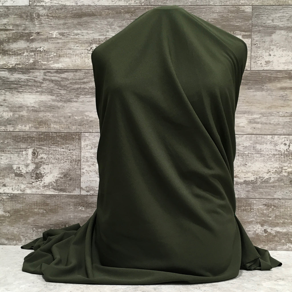 Techno Crepe / Olive | Sold by the half yard