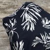 Mojito Slub / Woven Navy Palms  - Sold by the half yard