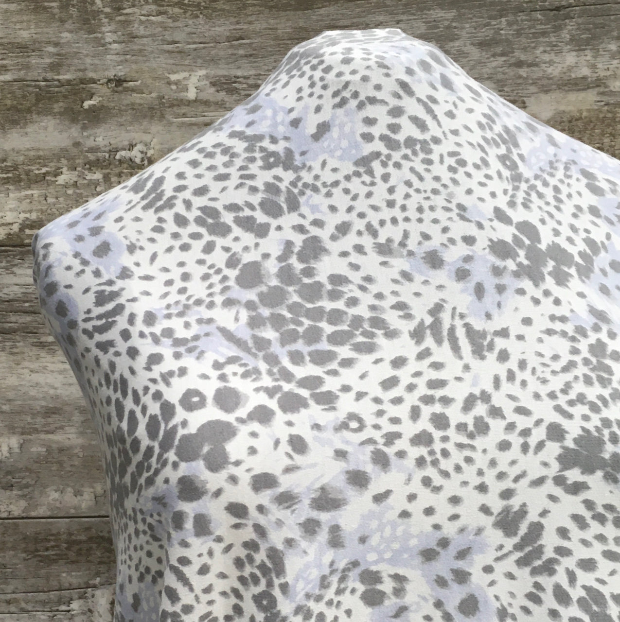 French Terry / Frost Blue Leopard | Sold by the half yard