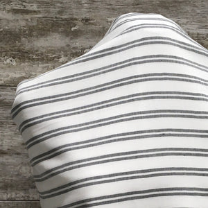Horizontal Ivory Linen Stripe - Sold by the half yard