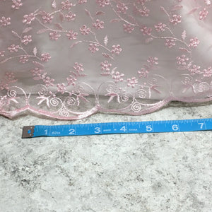 Daisy Embroidery Lace / Petal Pink - Sold by the half yard