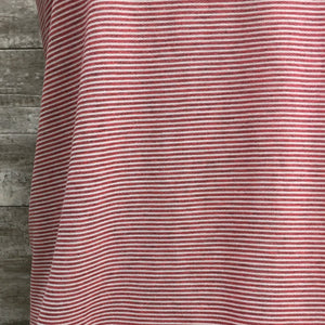 French Terry / Mini Horizontal Red Stripe | Sold by the half yard