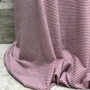 French Terry / Mini Horizontal Lilac Stripe | Sold by the half yard