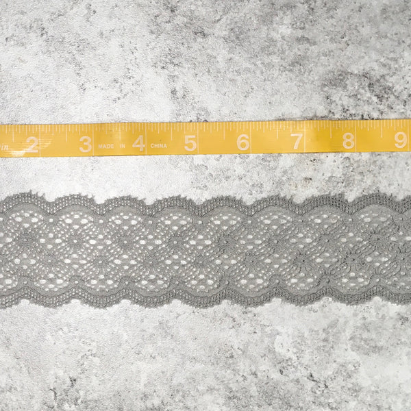 Trim Lace / Abstract Light Grey - Sold by the half yard