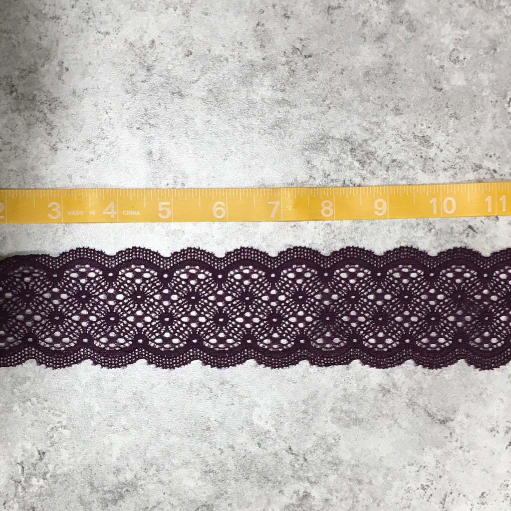 Trim Lace / Abstract Wineberry - Sold by the half yard