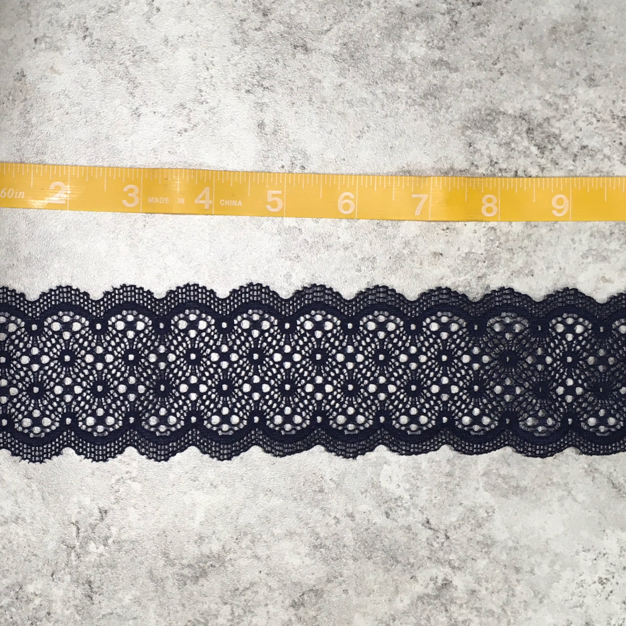 Trim Lace / Abstract Navy - Sold by the half yard