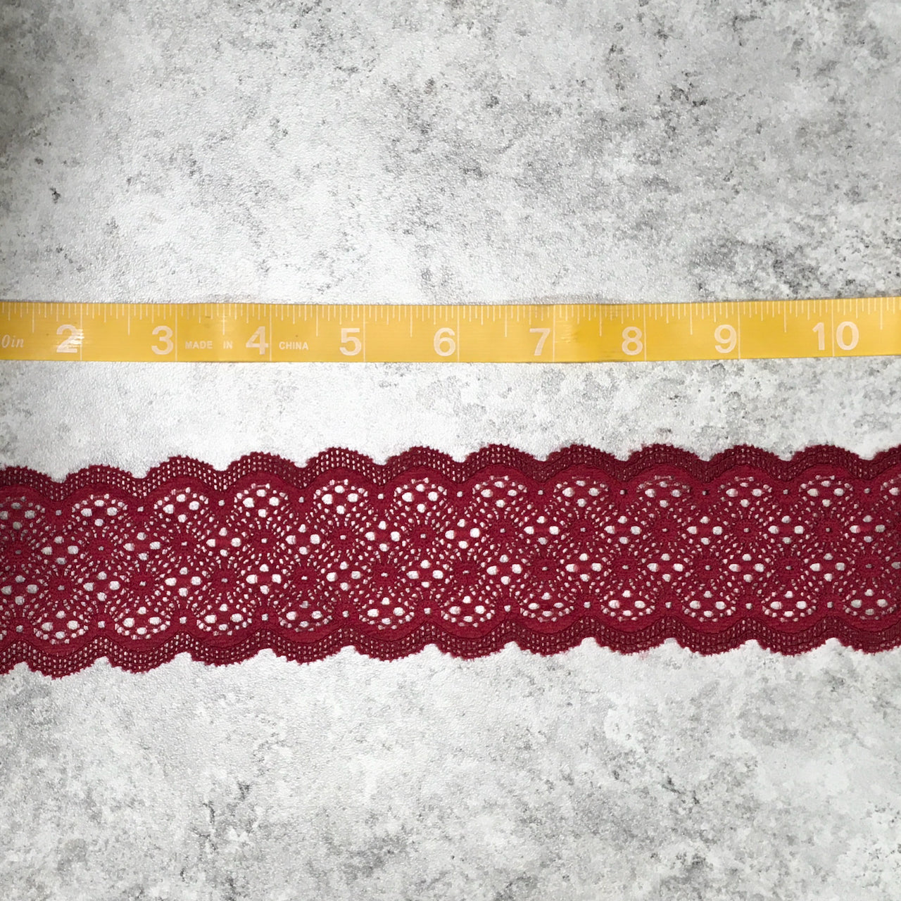 Trim Lace / Abstract Cardinal Red - Sold by the half yard