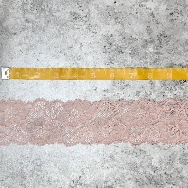 Trim Lace / Pretty Pansies Blush - Sold by the half yard