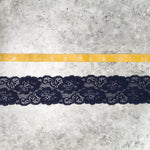 Trim Lace / Pretty Pansies Navy - Sold by the half yard