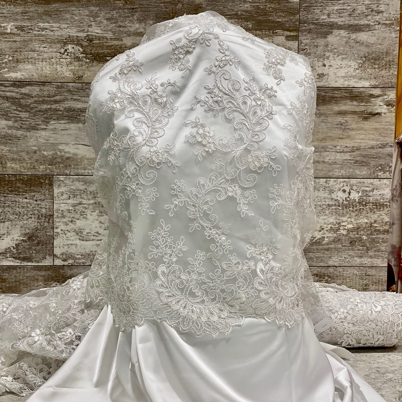 Bridal Lace Paisley Chapel  - Sold by the half yard