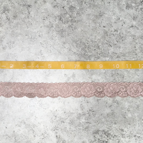 Trim Lace / Mini Roses Blush - Sold by the half yard