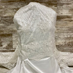 Bridal Lace Glowing Chevron  - Sold by the half yard