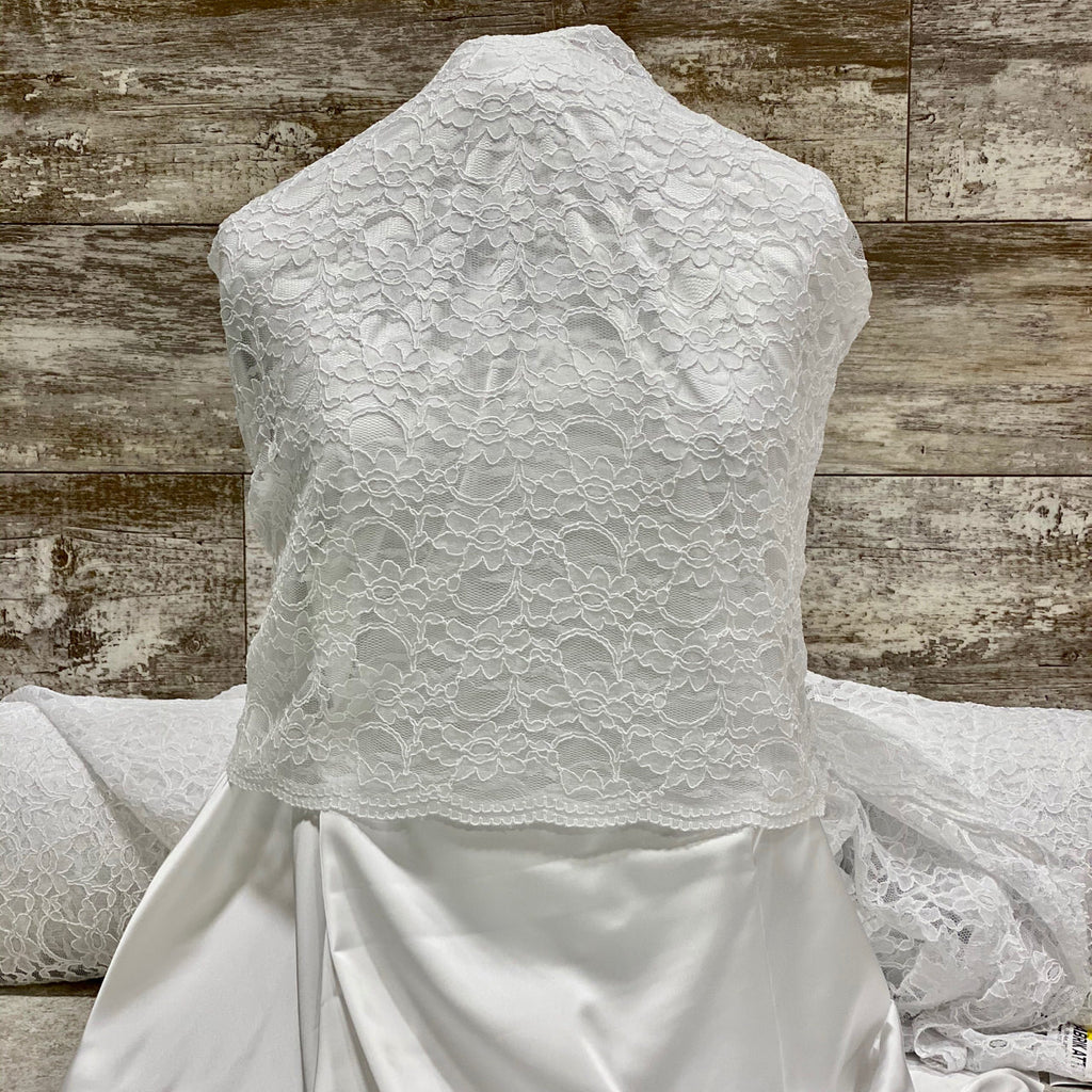Bridal Lace Xanna 01 Pure White- Sold by the half yard