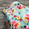DBP / Stable Knit - Aqua Floral - Sold by half yard
