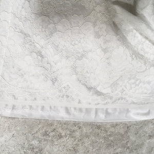 Bridal Lace Fused Satin / 03 Ivory | Sold by the half yard