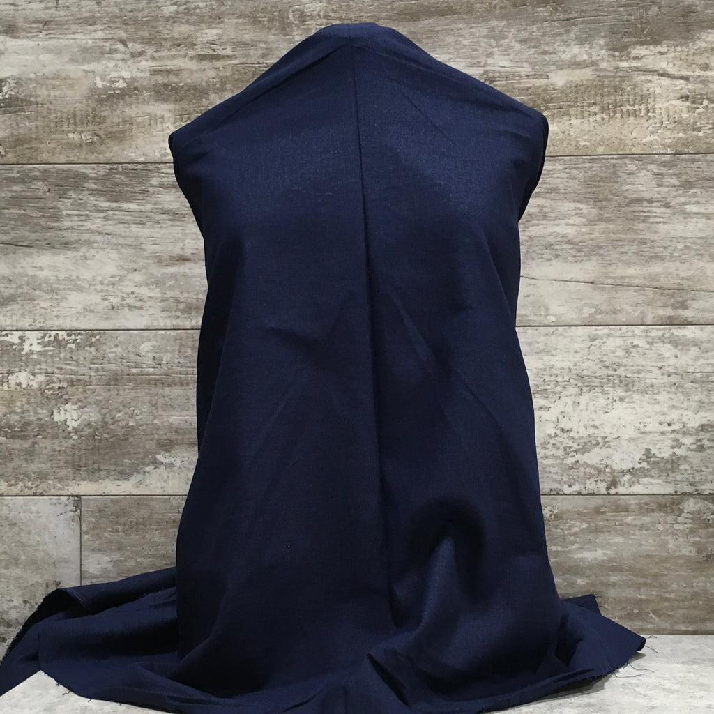 Roma Stretch Linen Denim /  Navy - sold by the half yard