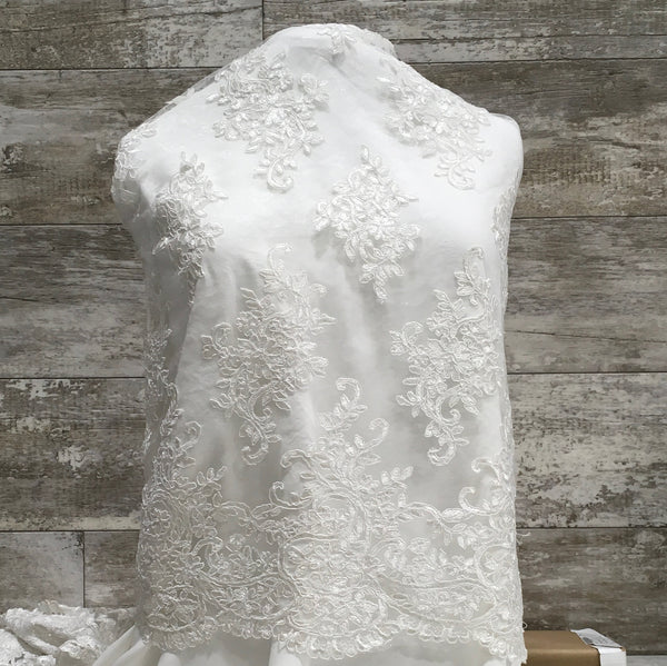 Bridal Lace Veronica Embroidery - Sold by the half yard