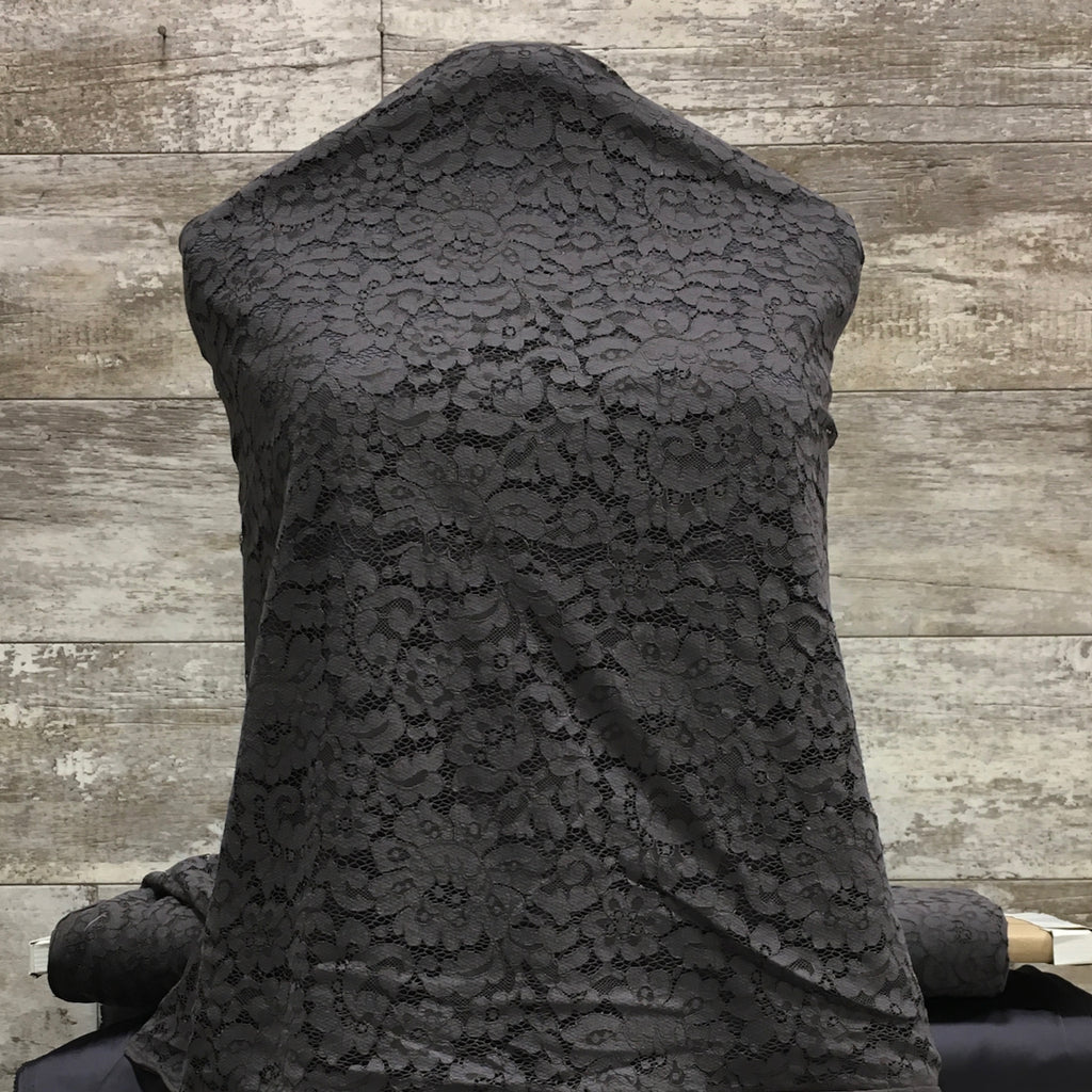 Valentino Lace /  Charcoal 13 | Sold by the half yard