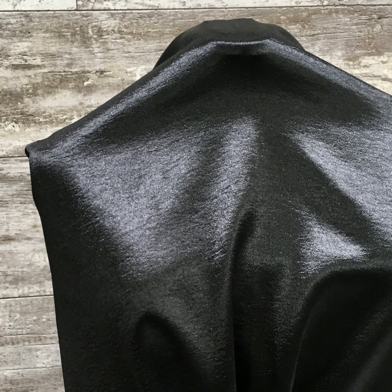 Stretch Satin /  Black | Sold by the half yard