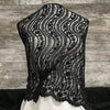 Sequin Waves Lace / Black - Sold by the half yard