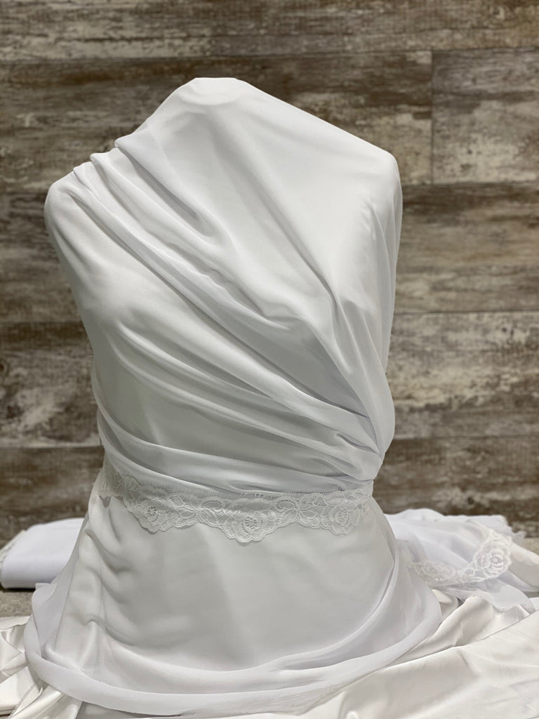 Zoey Chiffon / Ivory 03 | Sold by the half yard