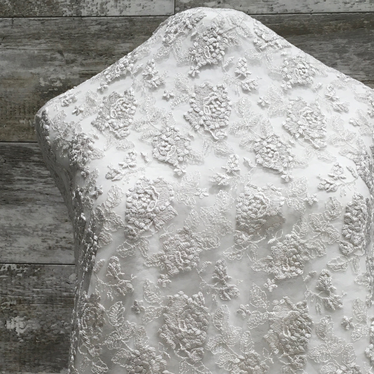 Oyster Embroidered Lace / Sold by the half yard
