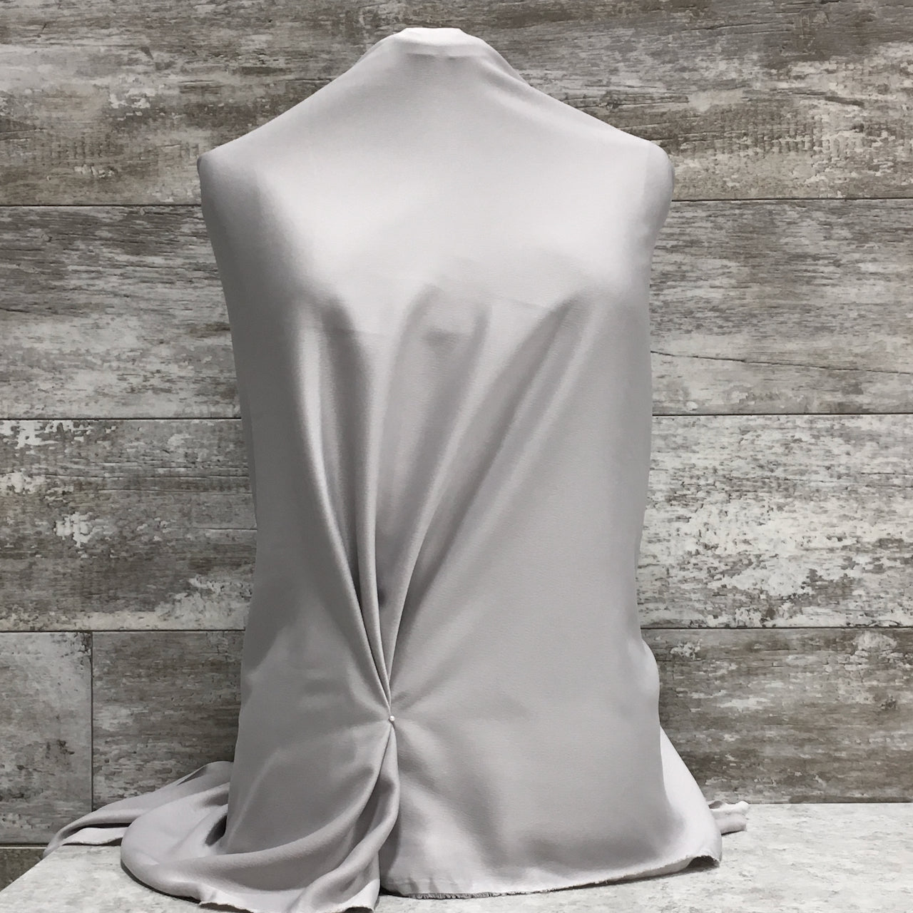 Kyoto Crepe Satin / Buffed Silver 26 | Sold by the half yard